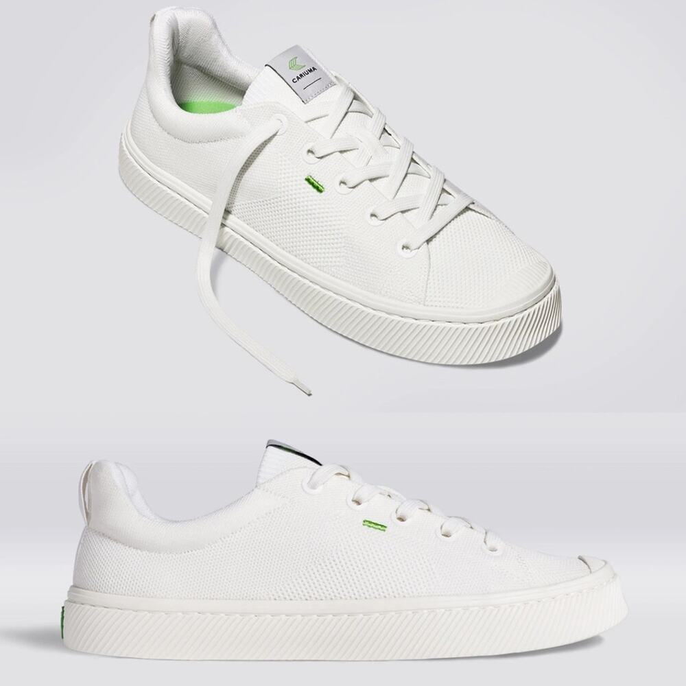 Cariuma Mens Off White Bamboo Knit IBI Low Sneaker size 8 shoes